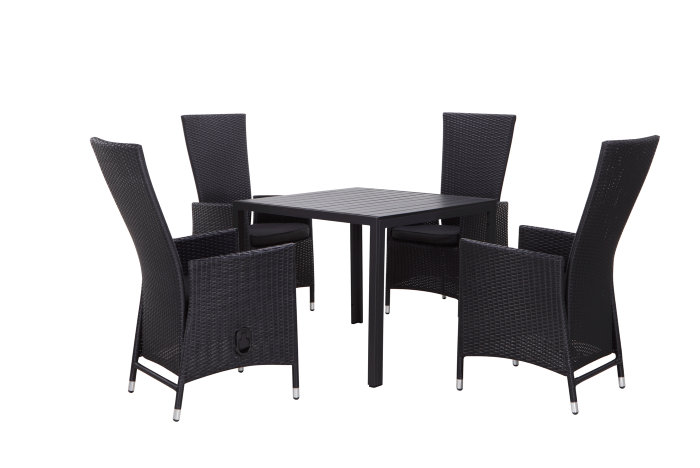 Hagebord Havanna 90x90 cm i aluminium og nonwood